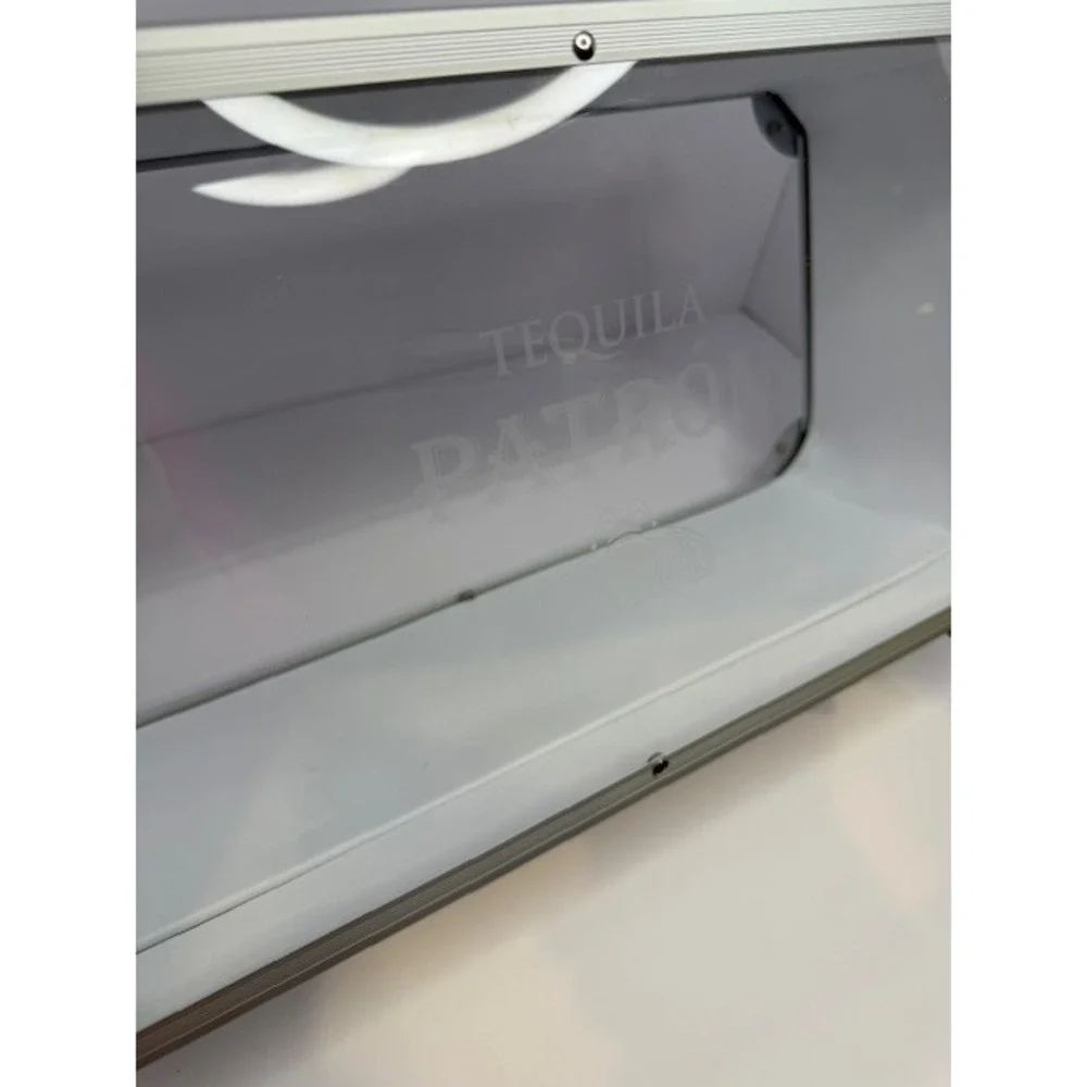 Patron Tequila Aluminum Promo Carry Display Case Clear Window Handle Latches Bee